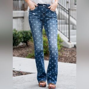 Miss Me AMERICANA STAR PRINT HIGH RISE BOOT CUT